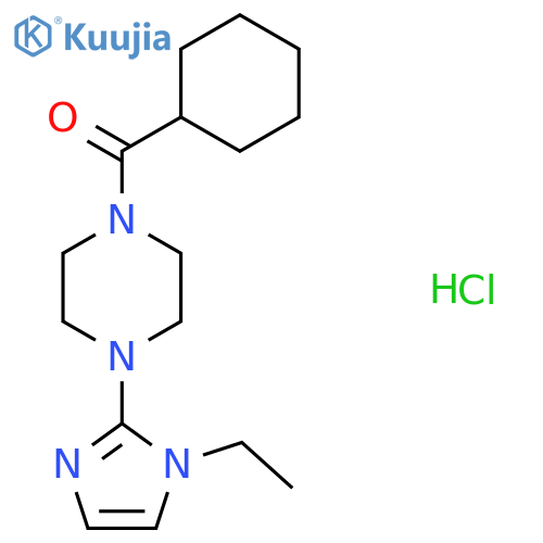 1-cyclohexanecarbonyl-4-(1-ethyl-1H-imidazol-2-yl)piperazine hydrochloride structure