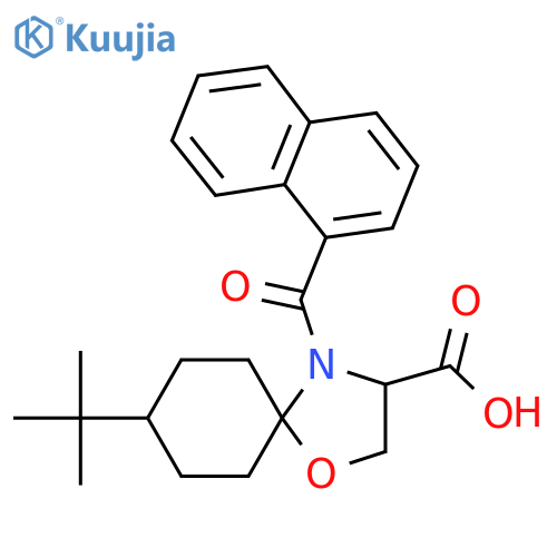 8-Tert-Butyl-4-(naphthalene-1-carbonyl)-1-oxa-4-azaspiro[4.5]decane-3-carboxylic acid structure