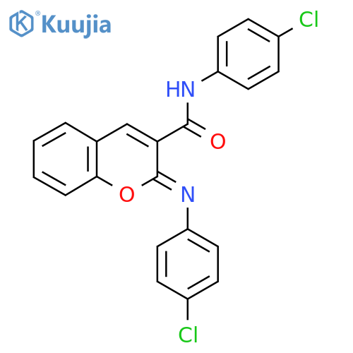 (2Z)-N-(4-chlorophenyl)-2-[(4-chlorophenyl)imino]-2H-chromene-3-carboxamide structure
