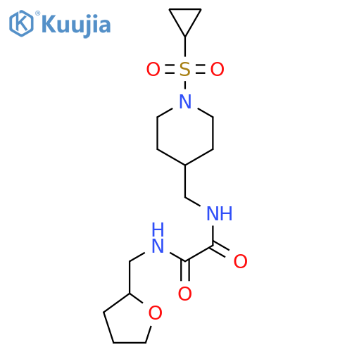 N'-{1-(cyclopropanesulfonyl)piperidin-4-ylmethyl}-N-(oxolan-2-yl)methylethanediamide structure