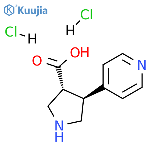 3-Pyrrolidinecarboxylic acid, 4-(4-pyridinyl)-, hydrochloride (1:2), (3R,4S)-rel- structure