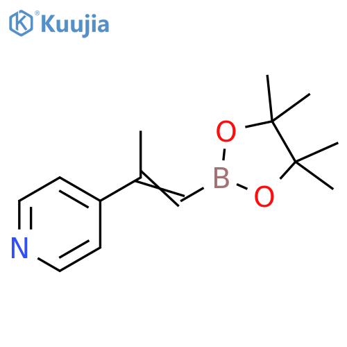 4-[(E)-1-methyl-2-(4,4,5,5-tetramethyl-1,3,2-dioxaborolan-2-yl)vinyl]pyridine structure