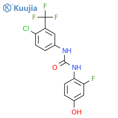1-(4-chloro-3-(trifluoromethyl)phenyl)-3-(2-fluoro-4-hydroxyphenyl)urea structure