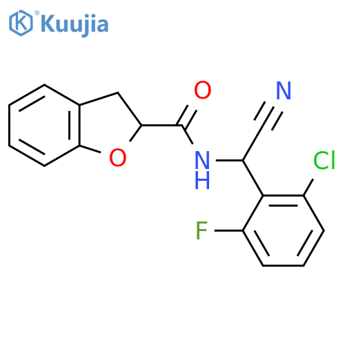 N-[(2-chloro-6-fluorophenyl)(cyano)methyl]-2,3-dihydro-1-benzofuran-2-carboxamide structure