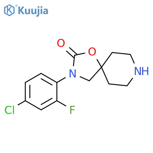 3-(4-chloro-2-fluorophenyl)-1-oxa-3,8-diazaspiro[4.5]decan-2-one structure