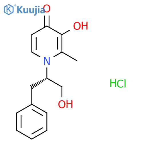 3-Hydroxy-1-[(2S)-1-hydroxy-3-phenylpropan-2-yl]-2-methylpyridin-4-one;hydrochloride structure