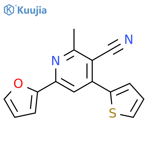 3-Pyridinecarbonitrile, 6-(2-furanyl)-2-methyl-4-(2-thienyl)- structure