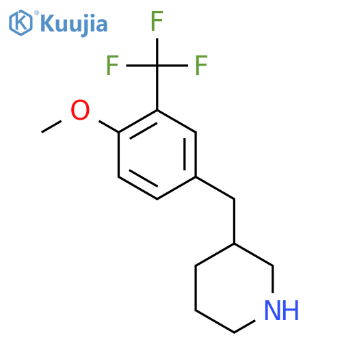 3-{4-methoxy-3-(trifluoromethyl)phenylmethyl}piperidine structure