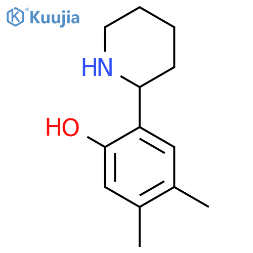 4,5-dimethyl-2-(piperidin-2-yl)phenol structure