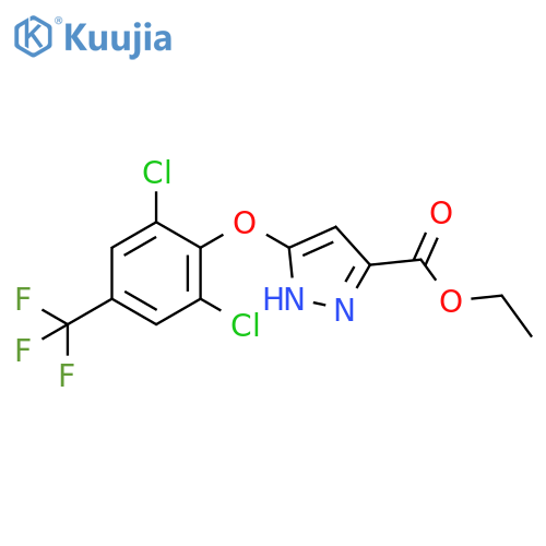 1H-Pyrazole-3-carboxylic acid, 5-[2,6-dichloro-4-(trifluoromethyl)phenoxy]-, ethyl ester structure
