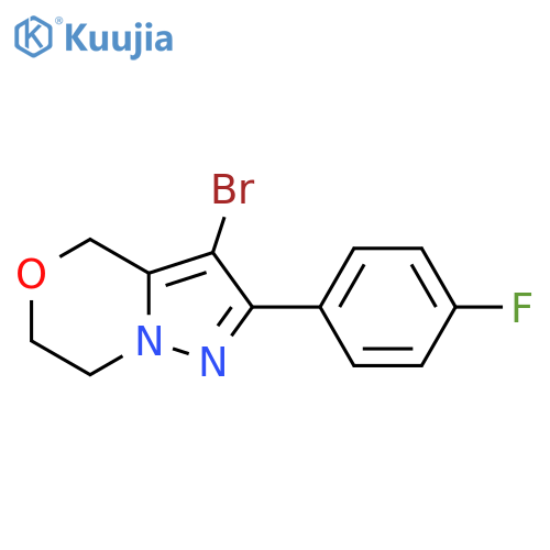 3-Bromo-2-(4-fluoro-phenyl)-6,7-dihydro-4H-pyraZolo[5,1-c][1,4]oxaZine structure