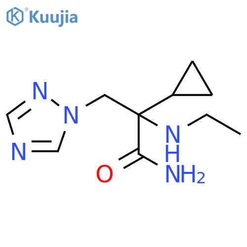 2-cyclopropyl-2-(ethylamino)-3-(1H-1,2,4-triazol-1-yl)propanamide structure