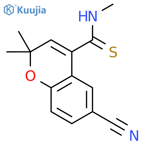 2H-1-Benzopyran-4-carbothioamide,6-cyano-N,2,2-trimethyl- structure