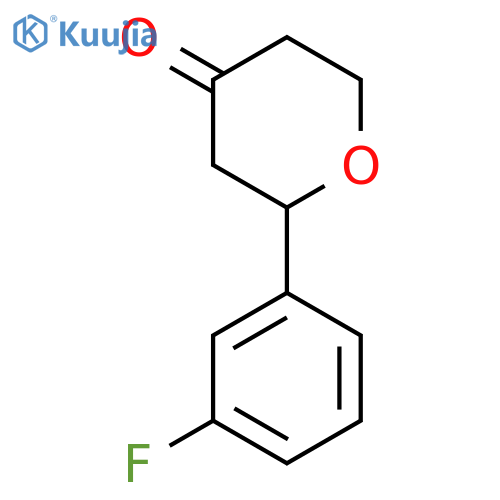 2-(3-Fluorophenyl)oxan-4-one structure