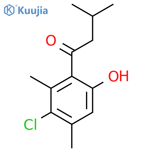 1-(3-chloro-6-hydroxy-2,4-dimethylphenyl)-3-methylbutan-1-one structure