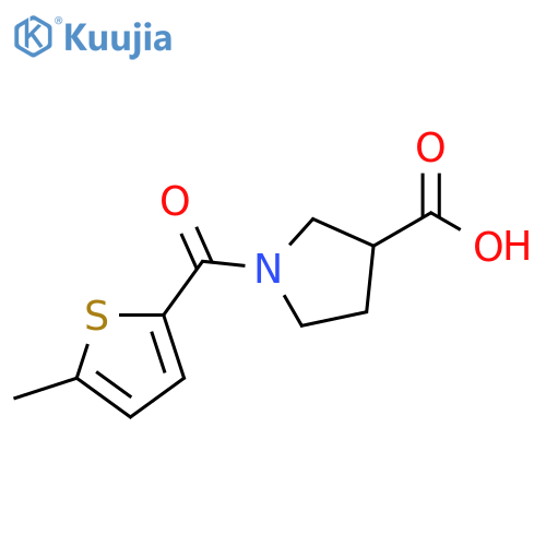 1-(5-methylthiophene-2-carbonyl)pyrrolidine-3-carboxylic acid structure