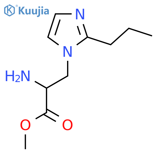 methyl 2-amino-3-(2-propyl-1H-imidazol-1-yl)propanoate structure