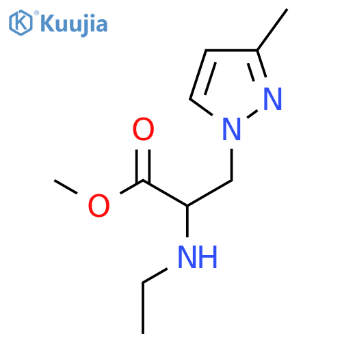 methyl 2-(ethylamino)-3-(3-methyl-1H-pyrazol-1-yl)propanoate structure