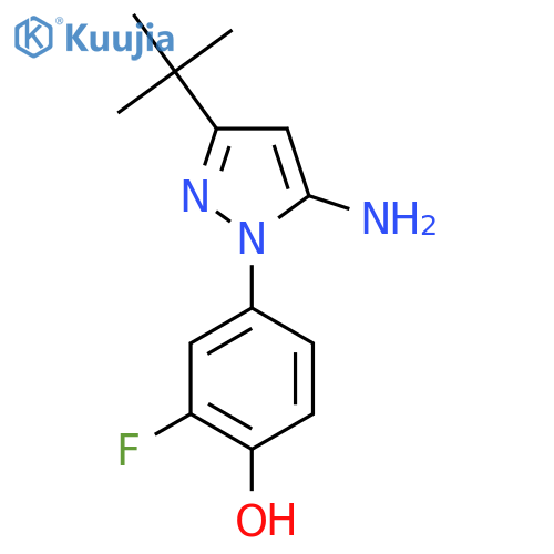 4-(5-amino-3-tert-butyl-1H-pyrazol-1-yl)-2-fluorophenol structure