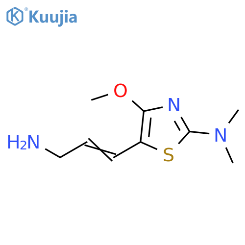 5-(3-aminoprop-1-en-1-yl)-4-methoxy-N,N-dimethyl-1,3-thiazol-2-amine structure