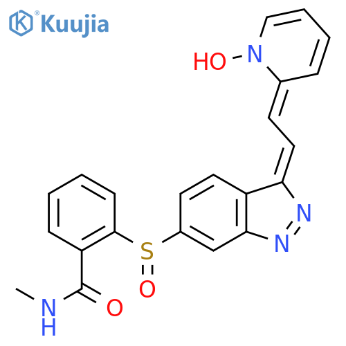 N-Methyl-2-3-(1E)-2-(1-oxido-2-pyridinyl)ethenyl-1H-indazol-6-ylsulfinyl-benzamide structure