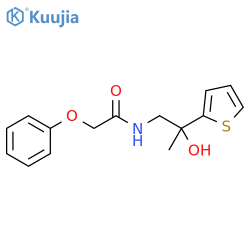 N-2-hydroxy-2-(thiophen-2-yl)propyl-2-phenoxyacetamide structure