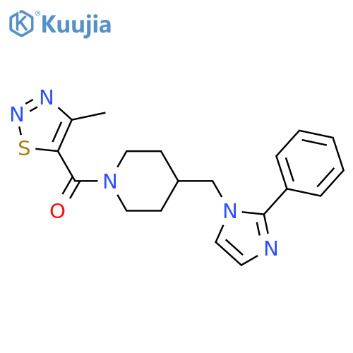 1-(4-methyl-1,2,3-thiadiazole-5-carbonyl)-4-(2-phenyl-1H-imidazol-1-yl)methylpiperidine structure