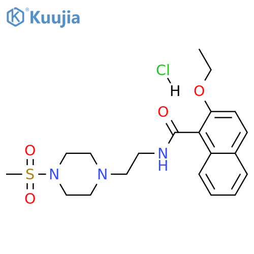 2-ethoxy-N-2-(4-methanesulfonylpiperazin-1-yl)ethylnaphthalene-1-carboxamide hydrochloride structure