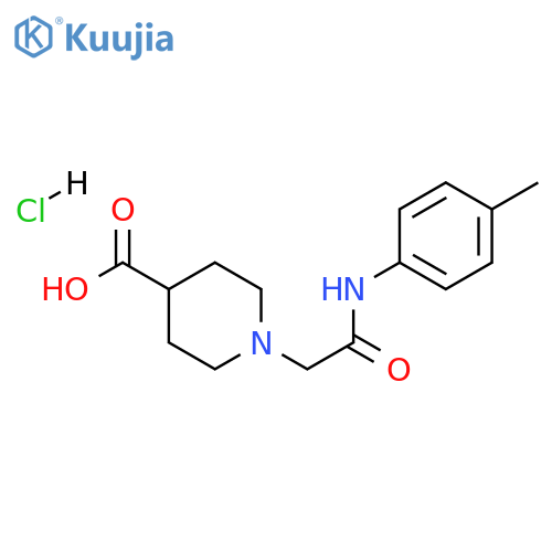 1-{[(4-methylphenyl)carbamoyl]methyl}piperidine-4-carboxylic acid hydrochloride structure