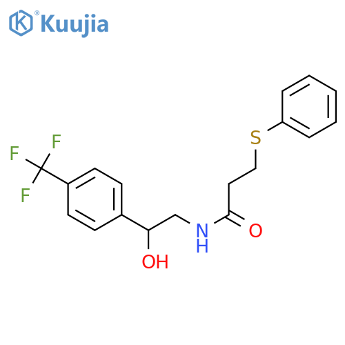 N-{2-hydroxy-2-[4-(trifluoromethyl)phenyl]ethyl}-3-(phenylsulfanyl)propanamide structure