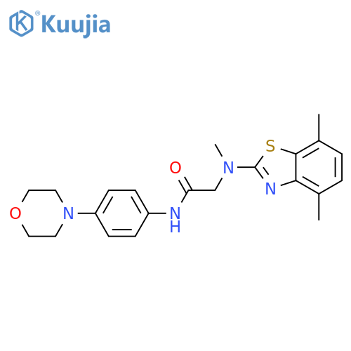 2-[(4,7-dimethyl-1,3-benzothiazol-2-yl)(methyl)amino]-N-[4-(morpholin-4-yl)phenyl]acetamide structure