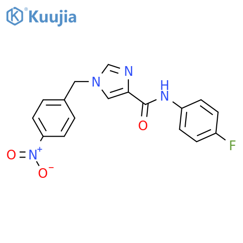 N-(4-fluorophenyl)-1-(4-nitrobenzyl)-1H-imidazole-4-carboxamide structure