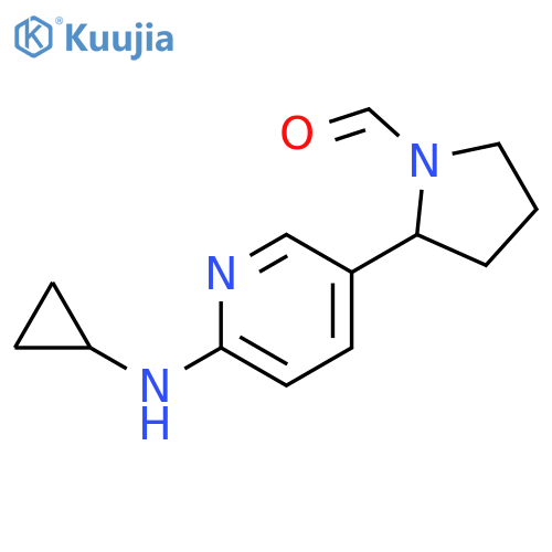 2-(6-Cyclopropylamino-pyridin-3-yl)-pyrrolidine-1-carbaldehyde structure