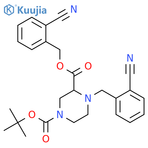 1-tert-Butyl 3-(2-cyanobenzyl) 4-(2-cyanobenzyl)piperazine-1,3-dicarboxylate structure