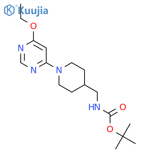 tert-Butyl ((1-(6-ethoxypyrimidin-4-yl)piperidin-4-yl)methyl)carbamate structure