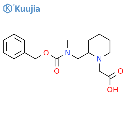 {2-[(Benzyloxycarbonyl-methyl-amino)-methyl]-piperidin-1-yl}-acetic acid structure