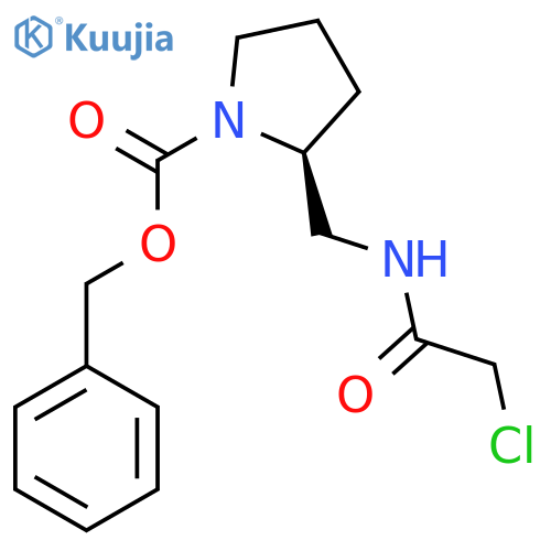 (S)-2-[(2-Chloro-acetylamino)-methyl]-pyrrolidine-1-carboxylic acid benzyl ester structure