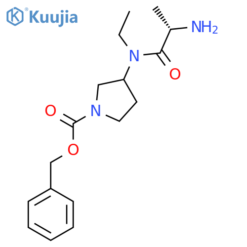 3-[((S)-2-Amino-propionyl)-ethyl-amino]-pyrrolidine-1-carboxylic acid benzyl ester structure
