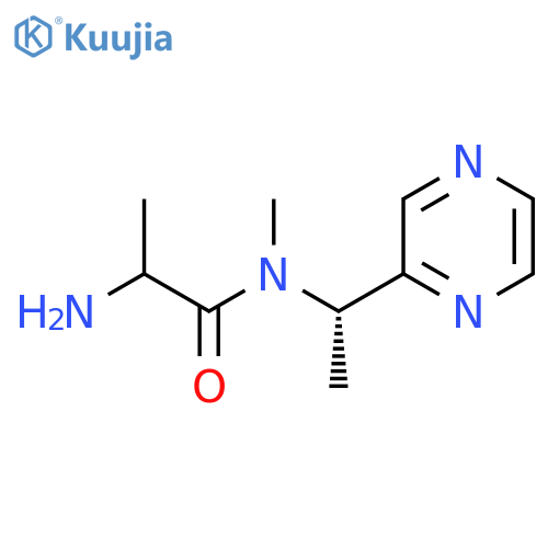 2-Amino-N-methyl-N-[(1S)-1-pyrazin-2-ylethyl]propanamide structure