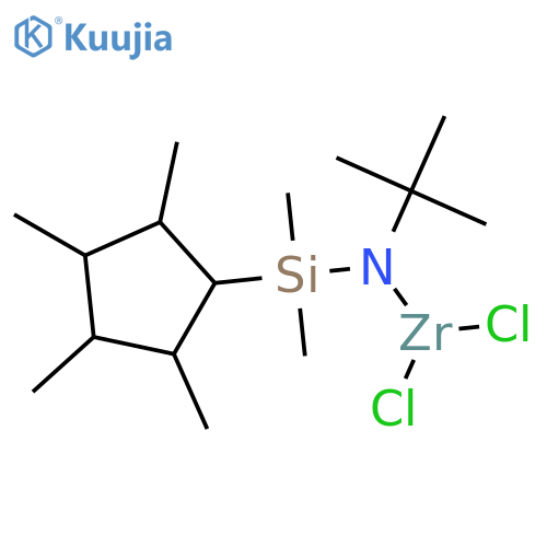 dimethylsilyl (t-butylamido)tetramethylcyclo-pentadienyl zirconium dichloride structure