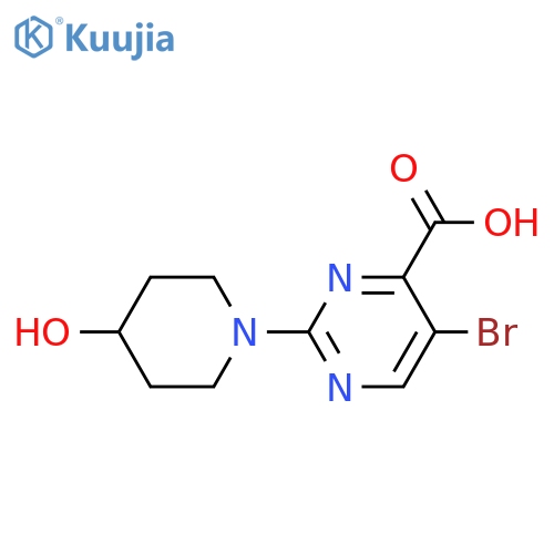 5-Bromo-2-(4-hydroxy-piperidin-1-yl)-pyrimidine-4-carboxylic acid structure