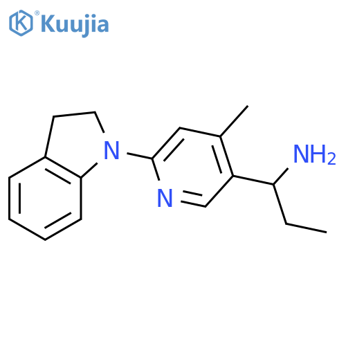 1-[6-(2,3-Dihydro-indol-1-yl)-4-methyl-pyridin-3-yl]-propylamine structure