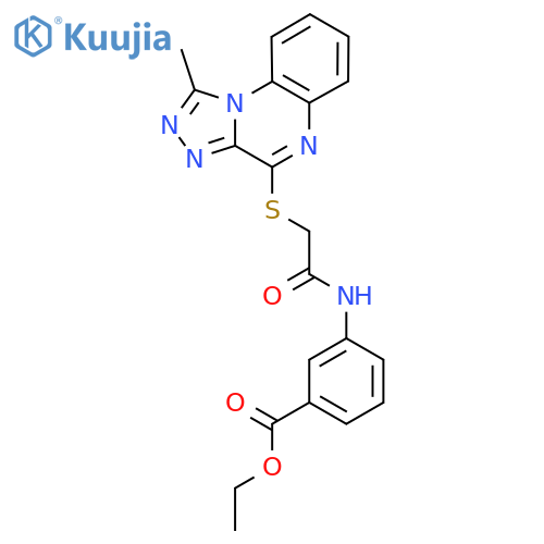 ethyl 3-[2-({1-methyl-[1,2,4]triazolo[4,3-a]quinoxalin-4-yl}sulfanyl)acetamido]benzoate structure