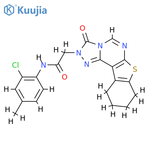 N-(2-chloro-4-methylphenyl)-2-{5-oxo-10-thia-3,4,6,8-tetraazatetracyclo[7.7.0.0^{2,6}.0^{11,16}]hexadeca-1(9),2,7,11(16)-tetraen-4-yl}acetamide structure