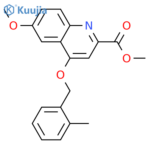 methyl 6-methoxy-4-[(2-methylphenyl)methoxy]quinoline-2-carboxylate structure