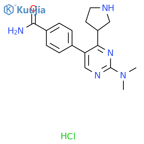 4-(2-(Dimethylamino)-4-(pyrrolidin-3-yl)pyrimidin-5-yl)benzamide hydrochloride structure