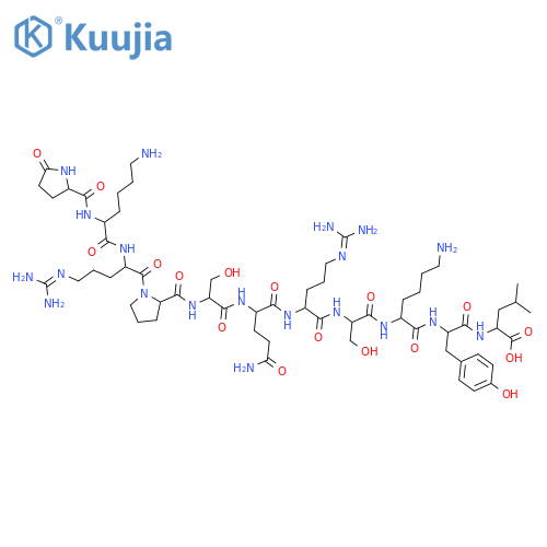 L-Leucine,5-oxo-L-prolyl-L-lysyl-L-arginyl-L-prolyl-L-seryl-L-glutaminyl-L-arginyl-L-seryl-L-lysyl-L-tyrosyl-(9CI) structure