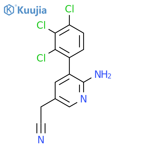 2-Amino-3-(2,3,4-trichlorophenyl)pyridine-5-acetonitrile structure