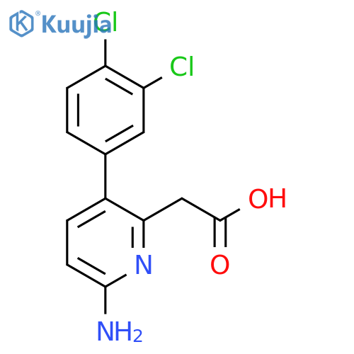 6-Amino-3-(3,4-dichlorophenyl)pyridine-2-acetic acid structure
