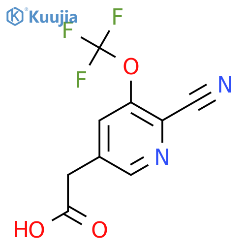 2-Cyano-3-(trifluoromethoxy)pyridine-5-acetic acid structure